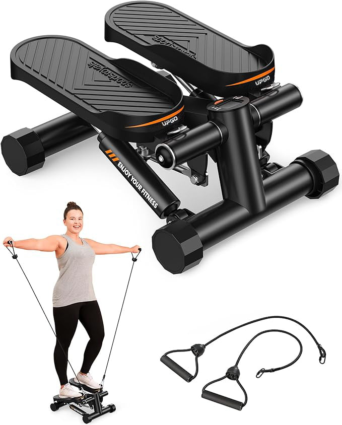 Upgo stair stepper for sxercise, Mini Steppers with Resistance Band,  Hydraulic Fitness Stepper Exercise Home Workout Equipment for Full Body  Workout