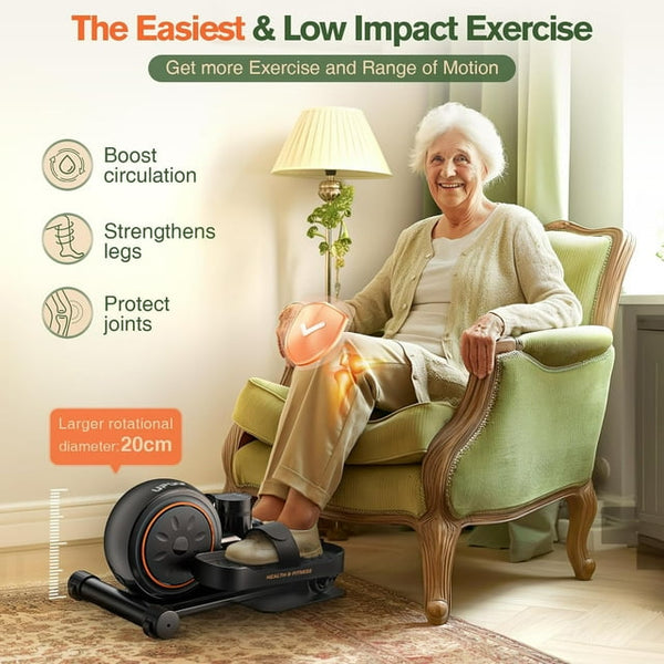 UPGO Under Desk Ellipticals Electric, Elipse Leg Exerciser for Seniors Fully Assembled, Seated Pedal Exerciser with Remote Control & Non-Slip Pedals