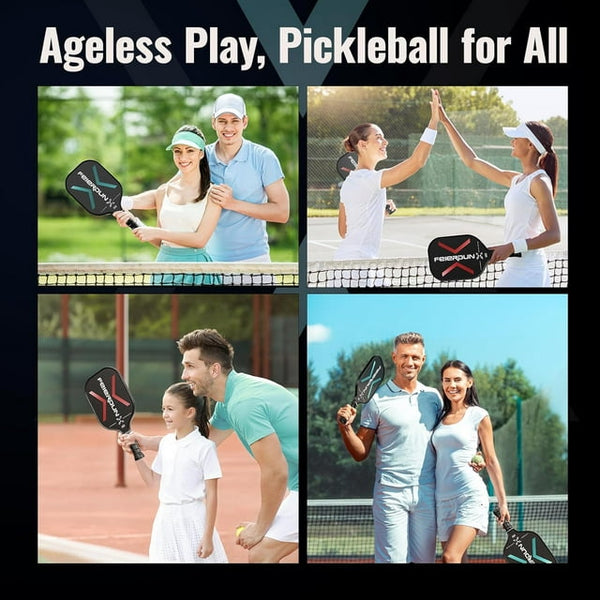 UPGO Pickleball Paddles Set of 2 - Lightweight Pickleball Paddles, USAPA Approved Pickleball Rackets with Polymer Honeycomb Core and Fiberglass Surface, 4 Balls & Bag Included