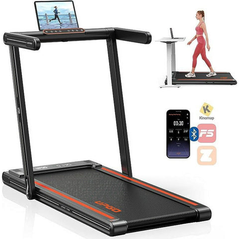 UPGO 2.5HP Under Desk Treadmill, 2 in 1 Smart Walking Jogging Folding Treadmill for Home 7.6MPH Walking Pad with 265 lbs Weight Capacity