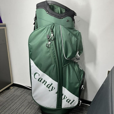 UPGO Golf Stand Bag, Lightweight Golf Club Bag with 14 Way Top Dividers, Rain Hood,Cooler Bag, 8 Pockets, Dual Shoulder Strap, Portable Golf Bag with Stand for Women Men 001 Green
