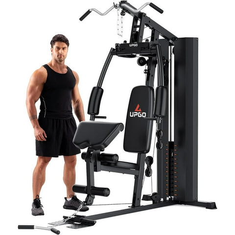 UPGO Home Gym, Exercise Equipment with 154LBS Weight Stack, Multi Gym Equipment for Full Body Workout with Pulley System