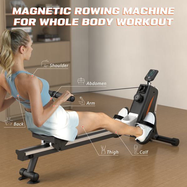 Magnetic Rowing Machine,Black