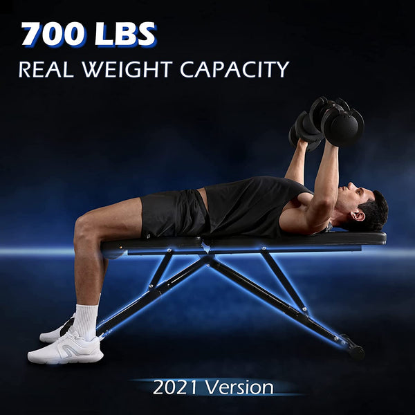 UPGO Adjustable Weight Bench with 800 Lbs. Weight Capacity Strength Training Bench for Full Body Workout Home Gym with Fast Folding-New Version