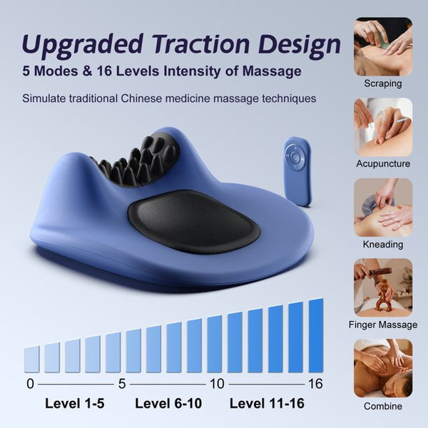 Rechargeable Neck Shoulder Back Massager with Heat,3D Kneading Shiatsu Neck Massager Pillow with Timer for Pain Soreness Relief