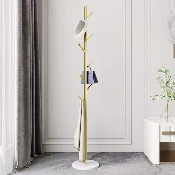 Teekyooly Coat Rack Stand 8 Hooks Wood Clothes Rack Stand Hanger Free Standing Hall Tree