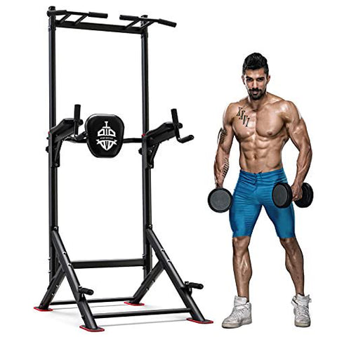 UPGO Power Tower Pull Up Dip Station Adjustable Multi-Function Home Gym Strength Training Fitness Equipment