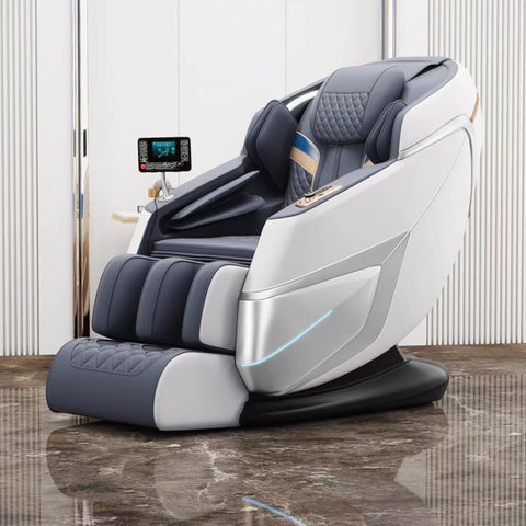 UPGO 2023 4D Massage Chair Recliner, Zero Gravity Shiatsu Massager with AI Voice Control, SL Track, Heating, Touch Screen, Quick Access Button,white