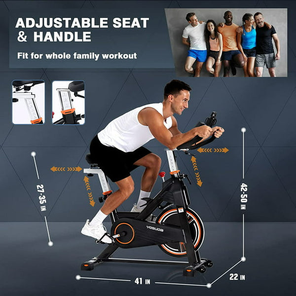 YOSUDA Magnetic Resistance Exercise Bike- Indoor Cycling Bike Stationary with Comfortable Seat Cushion, Silent, 350 lbs Weight Capacity
